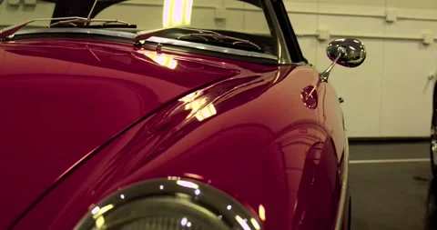 Classic red car, close up 4k Video stock 140351227