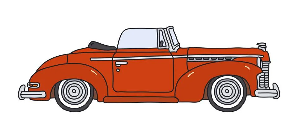 The classic red convertible Stock Illustration