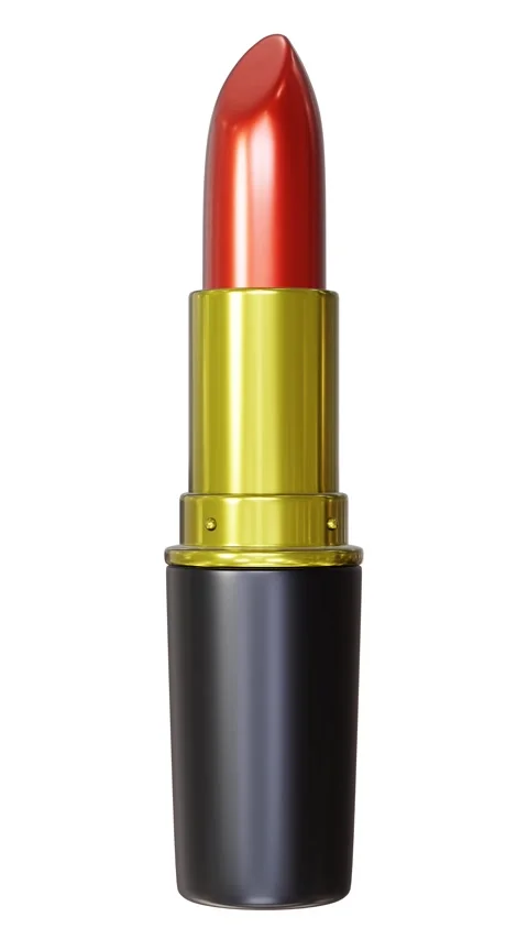 Classic red lipstick demonstration rendered in UHD as PNG with alpha Video stock 270925580