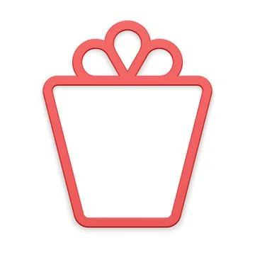 Classic red premium contoured bauble gift box for birthday, anniversary, Va.. Stock Illustration