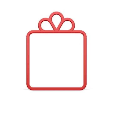 Classic red present cardboard shape decorative bauble Christmas celebrating r Stock Illustration