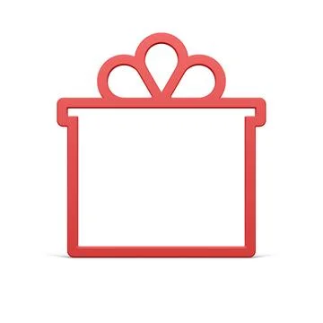 Classic red present cardboard shape decorative bauble Christmas celebrating r Stock Illustration