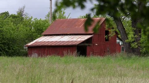 A classic red stained barn Stock Photos