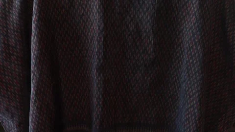 Classic red Thai fabric pattern in natural light, texture background Stock Footage 296731691