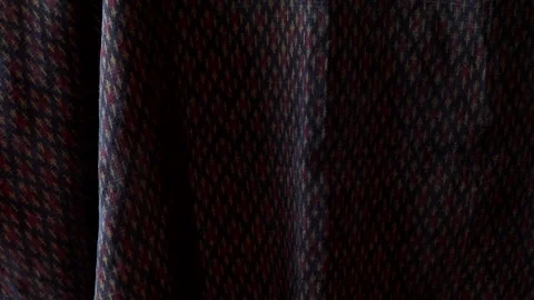 Classic red Thai fabric pattern in natural light, texture background Stock Footage 296732436