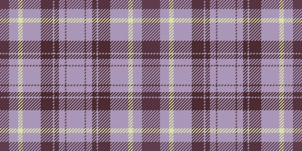 Classic, repeating tartan pattern in soft lavender, plum and cream tones. Evo Stock Illustration