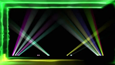 Classic Retro Backgrounds Neon Frame Light Spots Overlay Edits Laser Who 3D Live Stock-Footage 146235943
