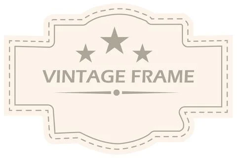 Classic Retro Badge Frame with Divider and Stars Stock Illustration
