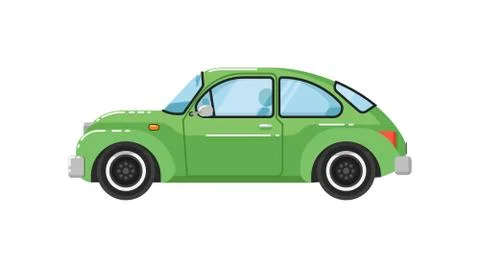 Classic retro car isolated vector illustration Illustrazione stock