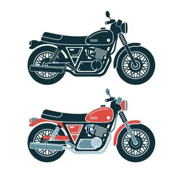 Classic retro motorcycle Stock Illustration