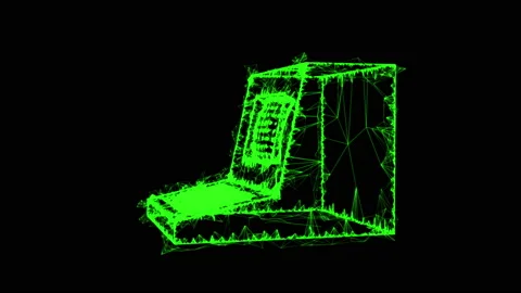 Classic retro perconal computer. Programming code concept Video stock 154368627