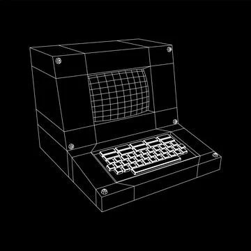 Classic retro perconal computer. Programming code concept Stock Illustration