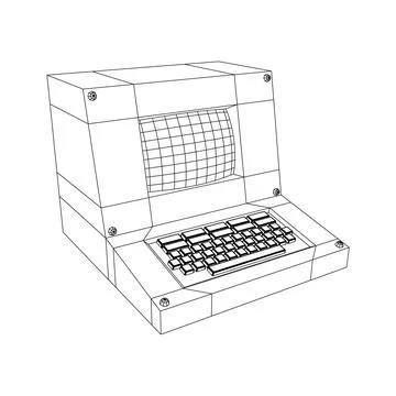 Classic retro perconal computer. Programming code concept 스톡 일러스트