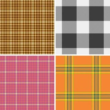 Classic retro plaid pattern pack with professional vector quality. Seamless t Stock Illustration