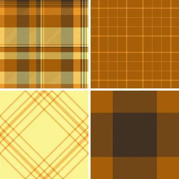 Classic retro plaid pattern pack with professional vector quality. Seamless t Stock Illustration