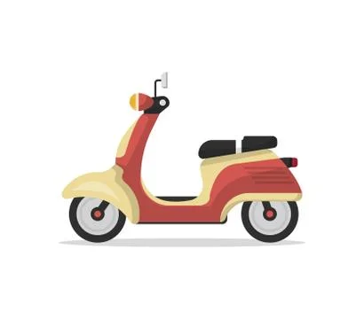Classic retro scooter isolated vector icon Stock Illustration