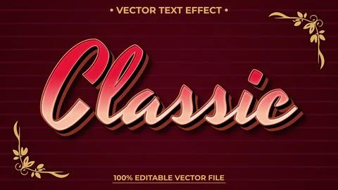 Classic Retro vintage text effect editable template Stock Illustration