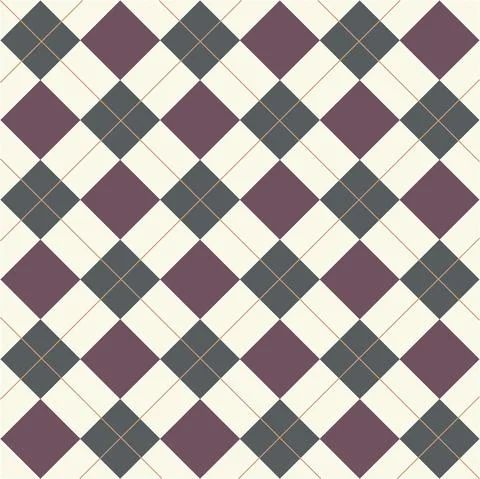 Classic Rhombus Square Golf Pattern Design In Bottle Green Maroon Brown Color Stock Illustration