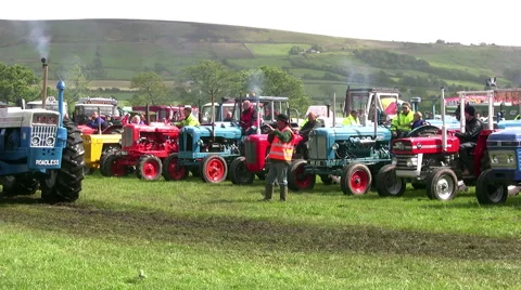 Classic Roadless 115 tractor at Chipping steam fair, Lancashire Stock Footage 49966930