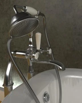 Classic roll top bath and taps Stock Illustration