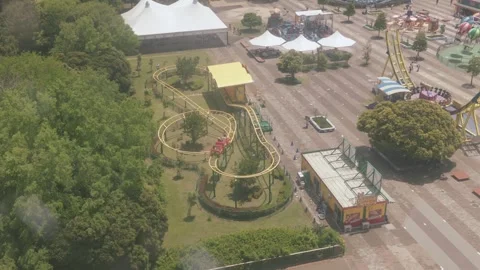 Classic Roller Coaster - Pleasure Garden Amusement Park - Hitachinaka - Ibaraki Stock Footage 345416124