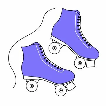 Classic Roller Skates Flat Design Vector Stock Illustration