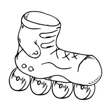 Classic roller skates. Laced roller skates. Vector illustration of children's Stock Illustration