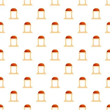 Classic rotunda structure with dome repeating pattern Illustrazione stock