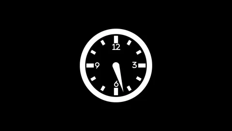 Classic Round Analog Clock Animation for Deadline and Countdown Themes Stock Footage 337076272
