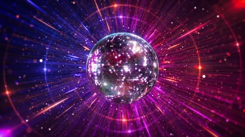 Classic round disco ball irregular mirrored panels soft light reflections, 3D 4K Stock Footage 333903781