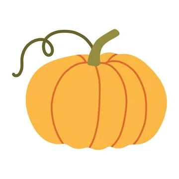 Classic round orange pumpkin vector illustration isolated on white background Stock Illustration