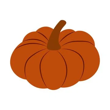 Classic round pumpkin icon. Ideal for fall, harvest, Halloween, and Thanksg.. Stock Illustration