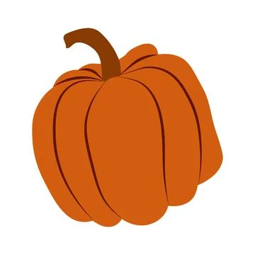 Classic round pumpkin icon. Ideal for fall, harvest, Halloween, and Thanksg.. Stock Illustration