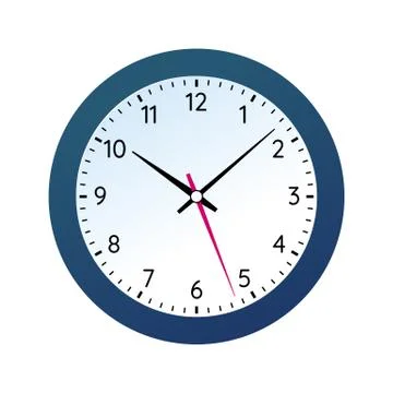 Classic round wall clock in black body Stock Illustration