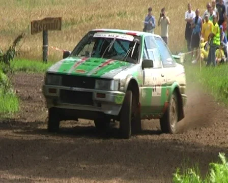 Classic rwd rally car toyota Stock Footage