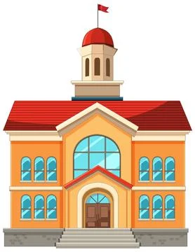 Classic School Building Vector Illustration Ilustración de archivo