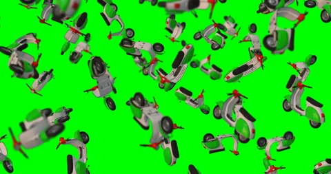 Classic Scooter falling slow motion italian colors Stock Footage 155074398