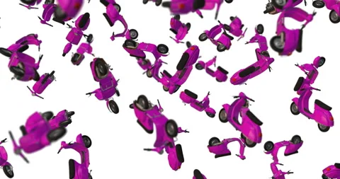 Classic Scooter falling slow motion Pink Stock Footage 155080650