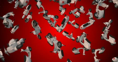 Classic Scooter falling slow motion White Stock Footage 155081402