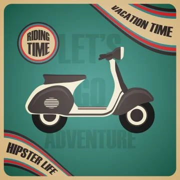 Classic scooter poster Illustrazione stock