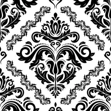 Classic Seamless Black Pattern Stock Illustration