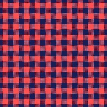 This classic seamless buffalo plaid pattern features a vibrant red and dark.. Stock Illustration
