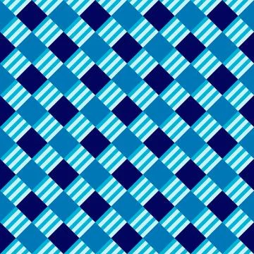 Classic seamless checkered pattern blue color design for decorating, wrapping Stock Illustration