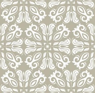 Classic Seamless Fine Pattern With Arabesques Stock Illustration
