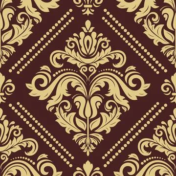 Classic Seamless Fine Pattern With Arabesques 스톡 일러스트