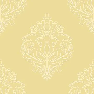 Classic Seamless Fine Pattern With Arabesques Stock Illustration