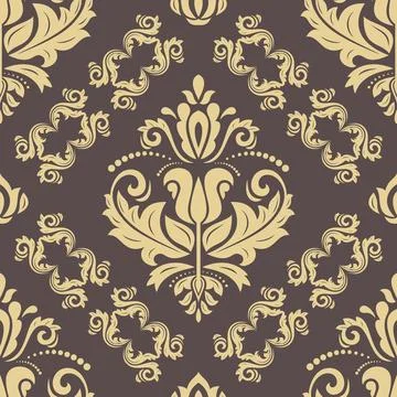 Classic Seamless Fine Pattern With Arabesques Stockillustratie