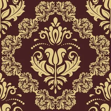 Classic Seamless Fine Pattern With Arabesques Illustrazione stock
