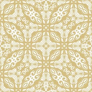 Classic Seamless Fine Pattern With Arabesques Stock Illustration