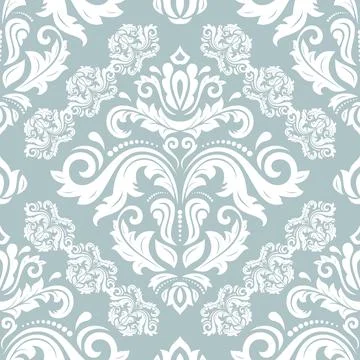 Classic Seamless Fine Pattern With Arabesques Stock Illustration